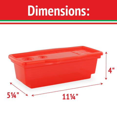 Fasta Pasta pour-spout drains with minimal mess.