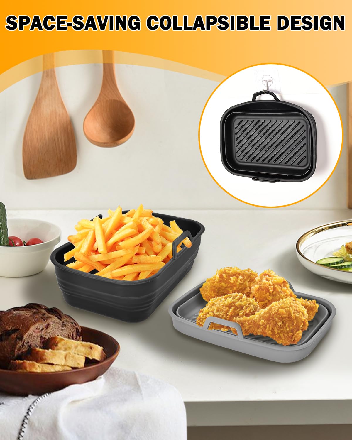 Fastand nonstick liner is dishwasher safe for quick cleaning.