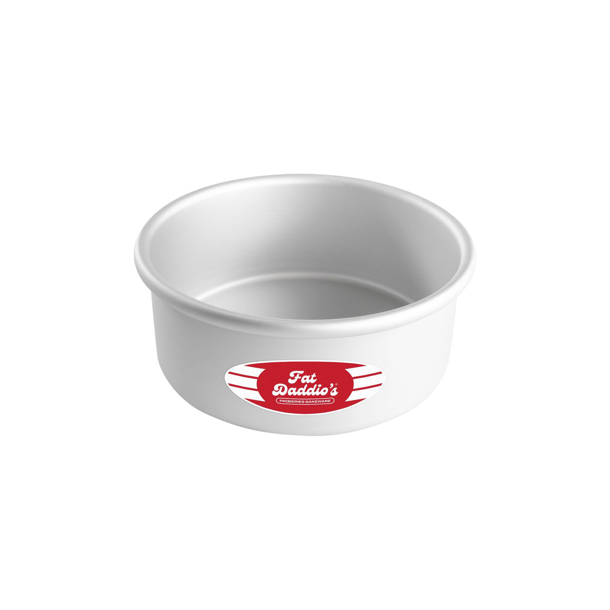 Fat Daddio's anodized round cake pan, 7x3 in, ideal for layered cakes.