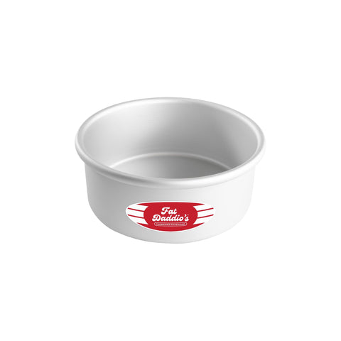 Fat Daddio's anodized round cake pan, 7x3 in, ideal for layered cakes.
