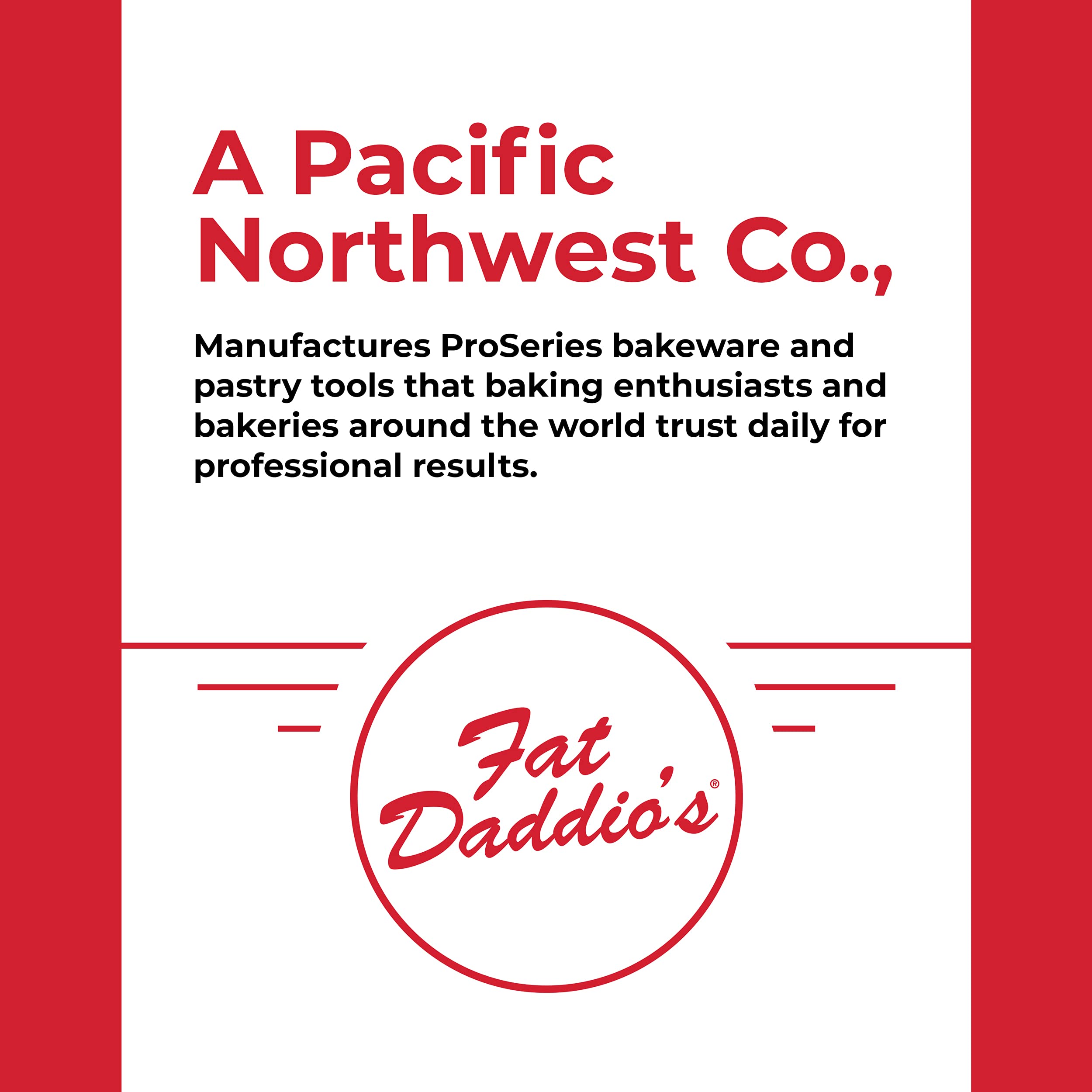 Fat Daddio's pan tolerates up to 550°F for versatile kitchen use.