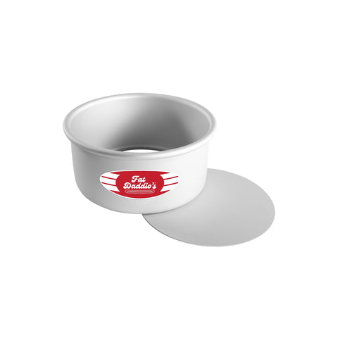 Fat Daddio's PCC-63 round cheesecake pan front view in silver for professional baking