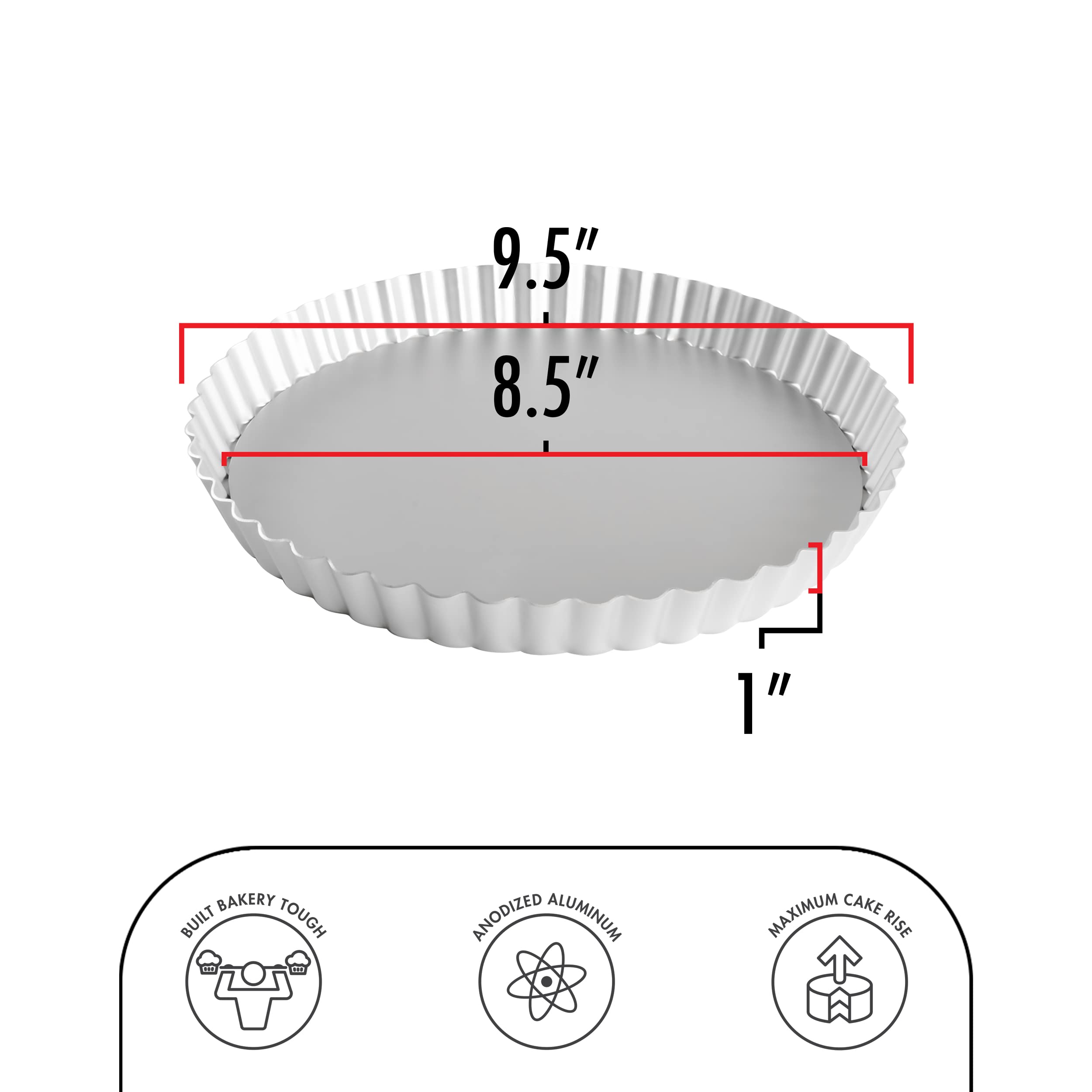 Fat Daddio's PFT-95 tart pan with fluted edge enhances elegant presentation.