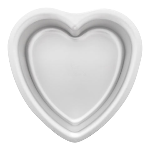 Fat Daddio's PHT-63 heart cake pan from top view shows even finish for even baking