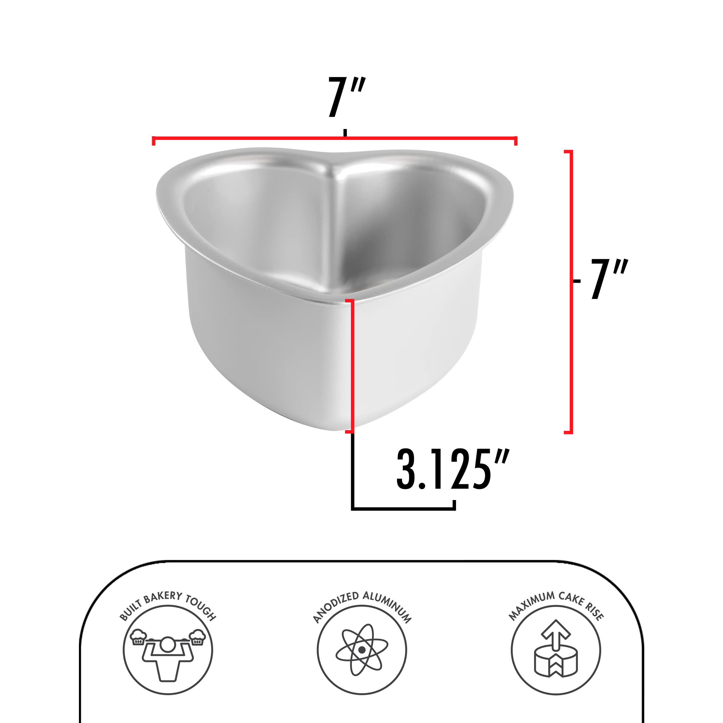 Fat Daddio's PHT-63 heart pan interior shows nonstick-ready surface release