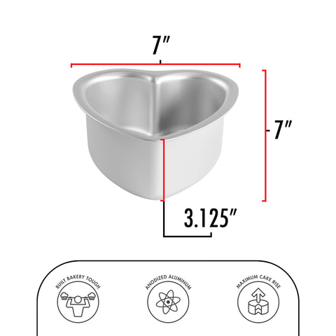 Fat Daddio's PHT-63 heart pan interior shows nonstick-ready surface release