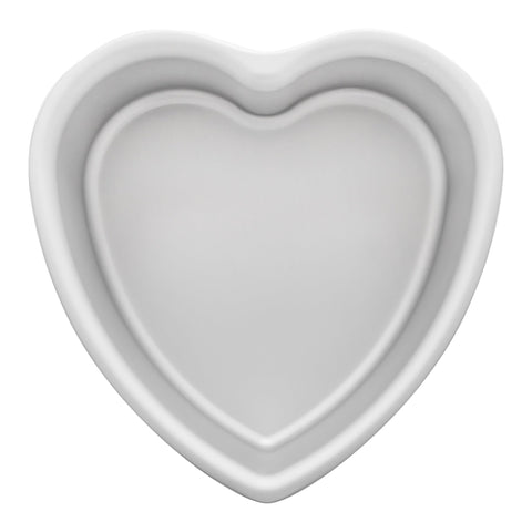 Fat Daddio's PHT-83 heart pan front view for bold wedding cake silhouettes