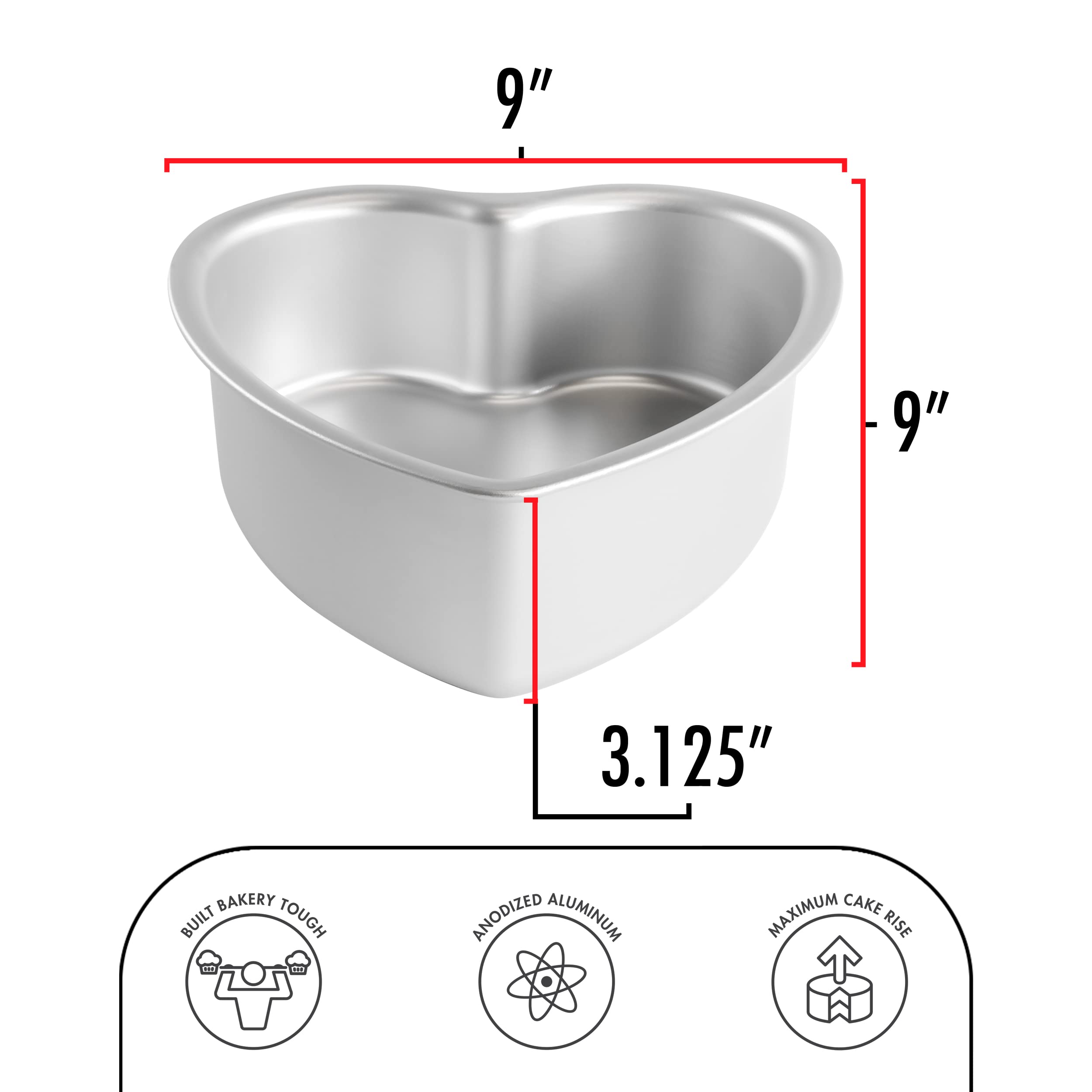 Fat Daddio's PHT-83 heart pan measurements for precise planning