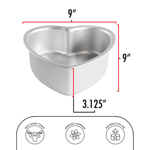 Fat Daddio's PHT-83 heart pan measurements for precise planning