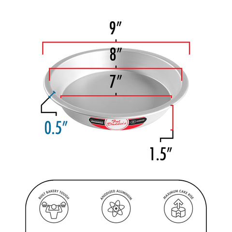Fat Daddio's pie pan 9x1.5-inch interior close-up showing smooth release surface