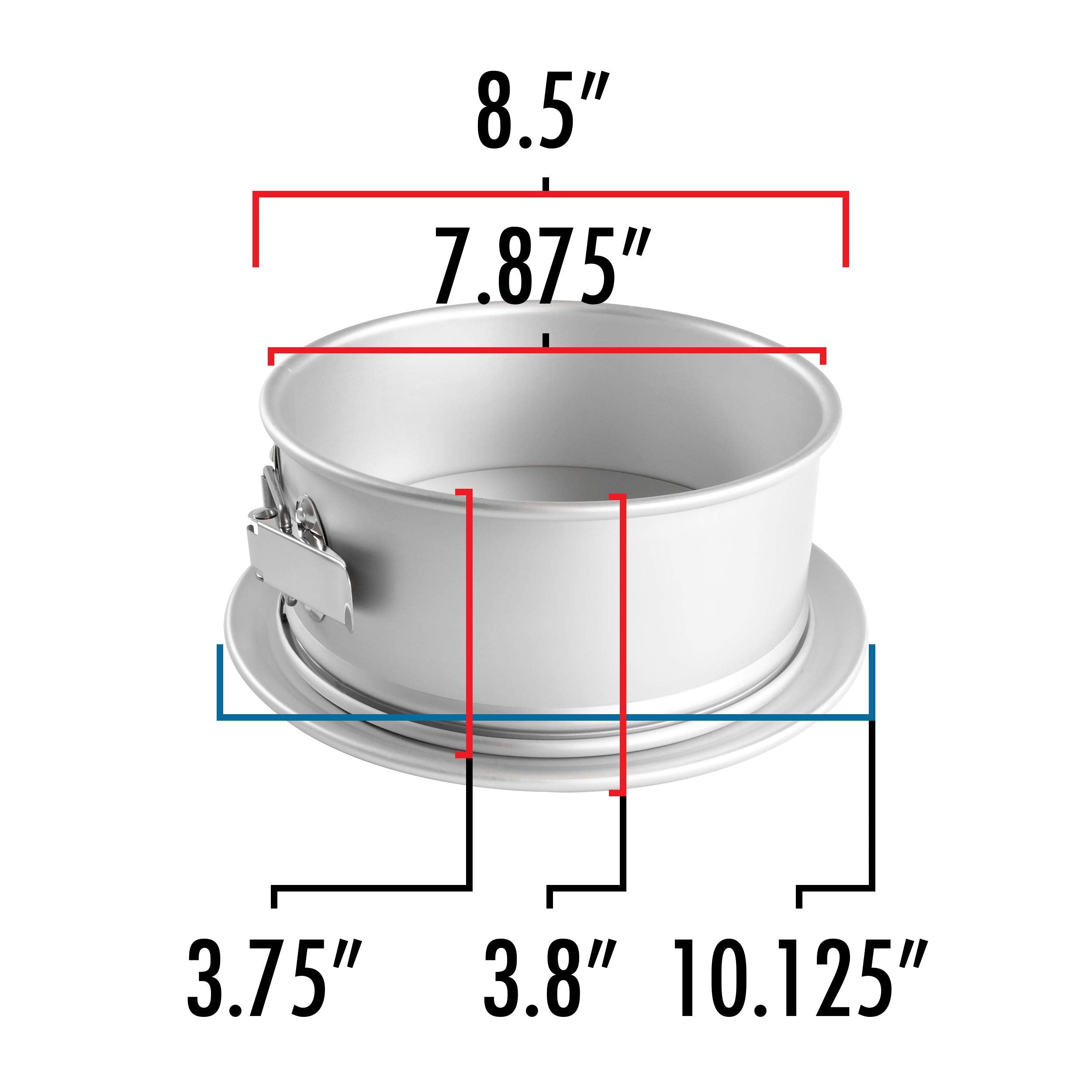 Fat Daddio's PSF-83 base with removable pedestal enables easy transport and serving.