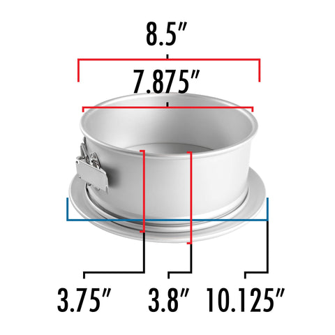 Fat Daddio's PSF-83 base with removable pedestal enables easy transport and serving.