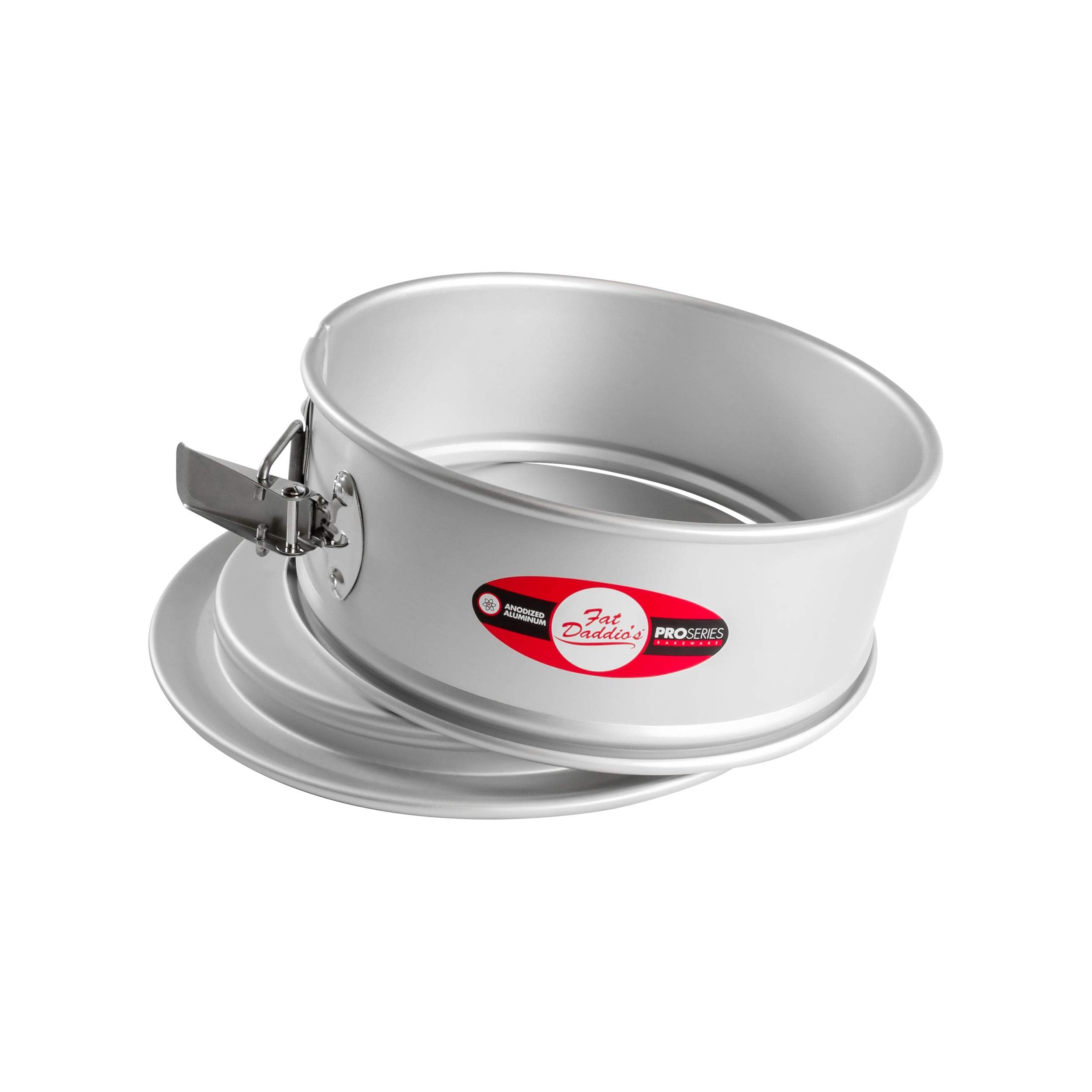 Fat Daddio's Round Springform Pan top view highlights clean release for delicate desserts