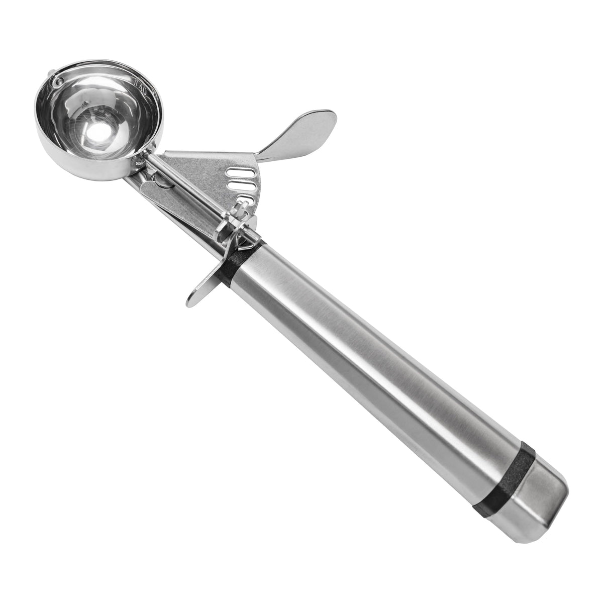 Fat Daddio's SCTP-40 stainless scoop front view ensuring consistent cookie portions.