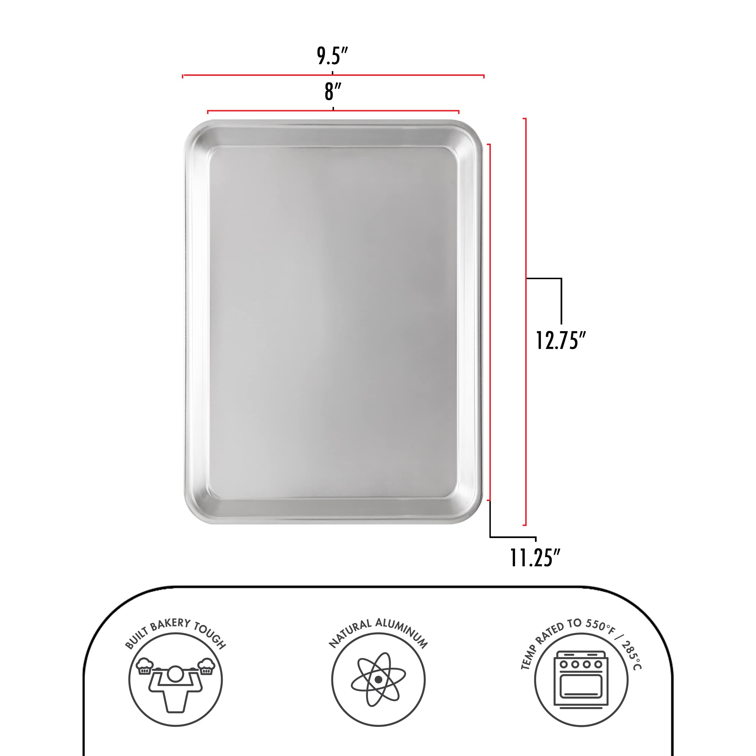 Fat Daddio's SP-QTR pan with silicone mat demonstrates compatibility for easy prep and cleanup.