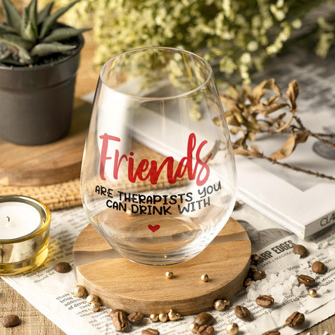 Fatbaby BFF wine glass gift for birthdays and holidays, easy to toast.
