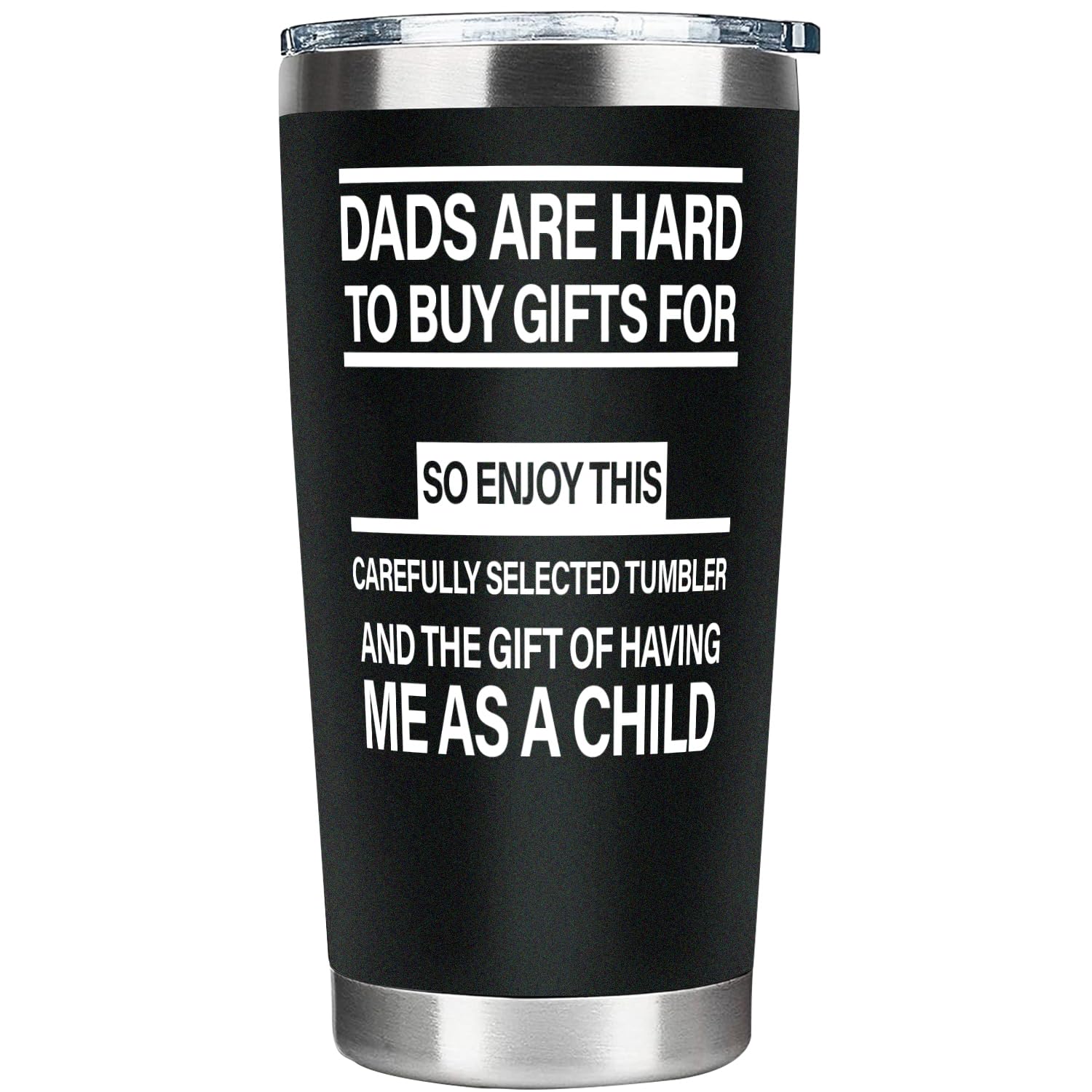 Fatbaby Dad Tumbler 20oz in stainless steel, ideal for daily hot or cold beverages