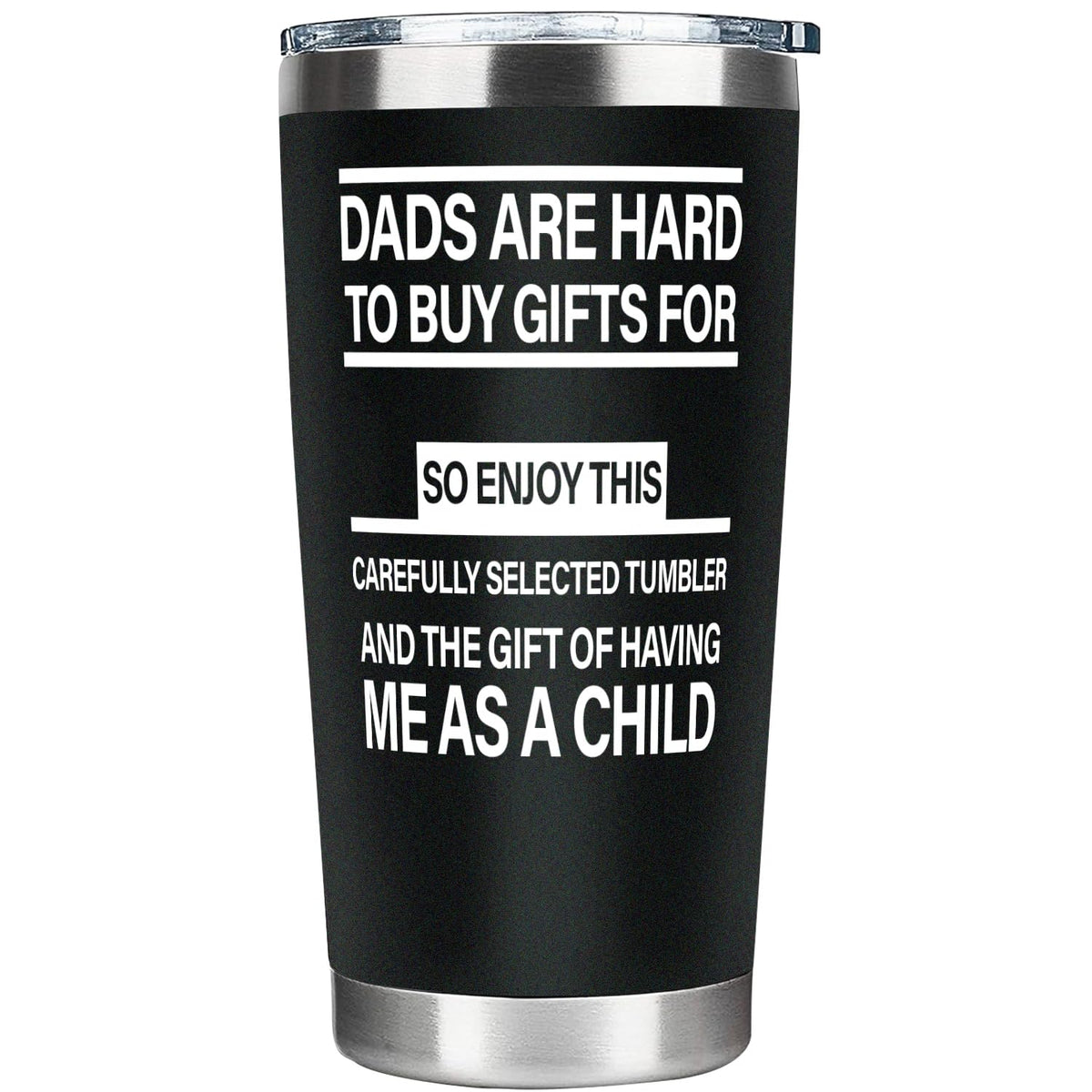 Fatbaby Dad Tumbler 20oz in stainless steel, ideal for daily hot or cold beverages