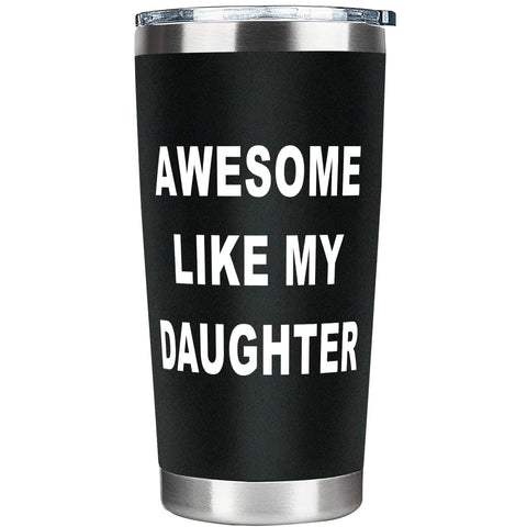 Fatbaby Dad Tumbler front view highlights a sleek stainless steel design for daily use