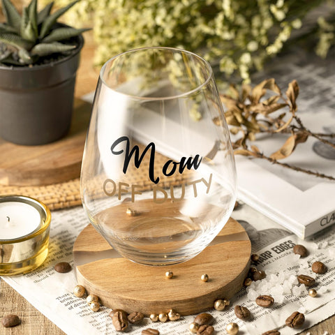 Fatbaby stemless wine glass ideal for birthdays and holidays.
