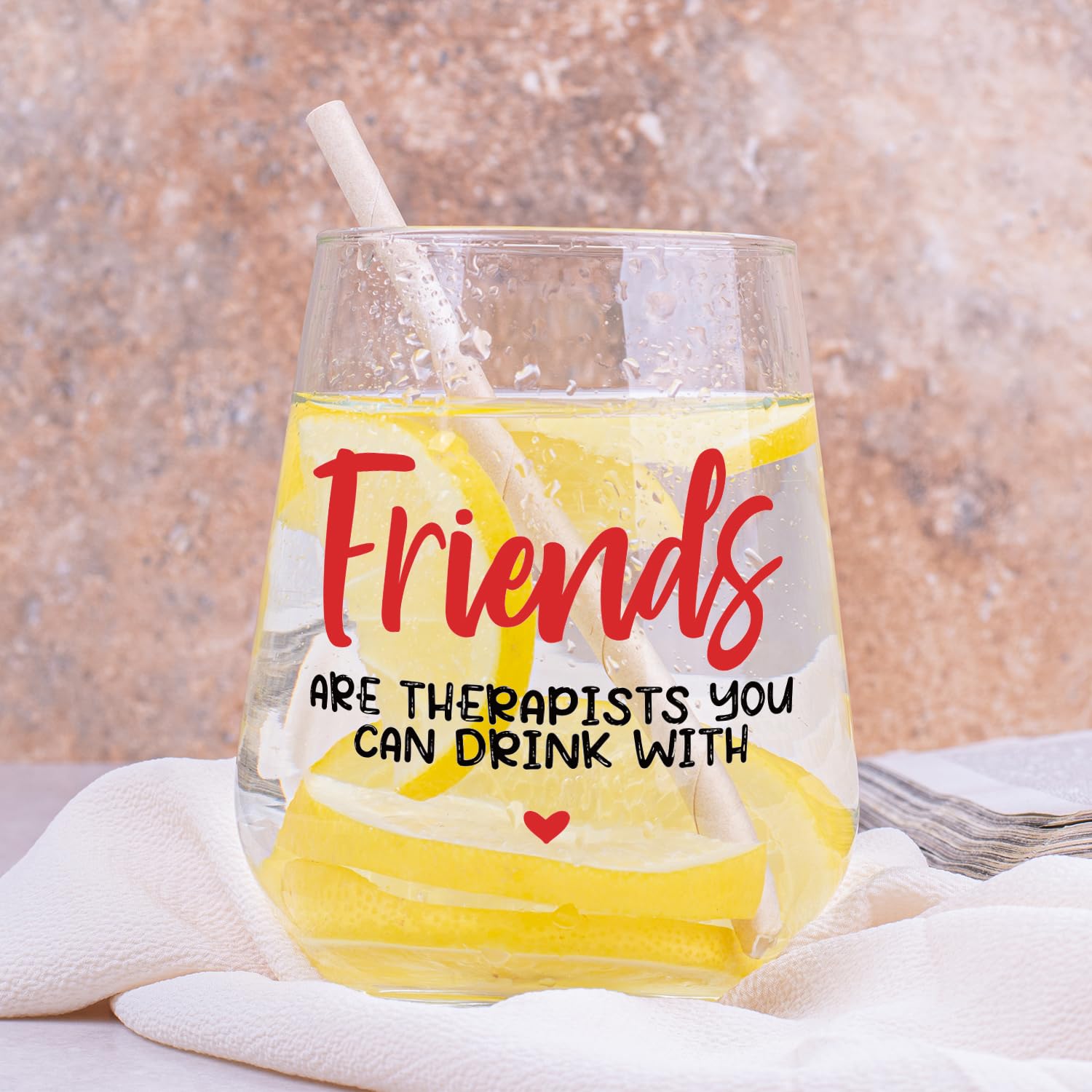 Fatbaby 15 oz stemless glass, durable construction enhances the drinking experience.