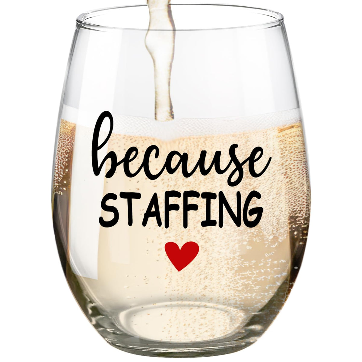 Fatbaby staffing wine glass with stemless design, ideal for coworker gifts.