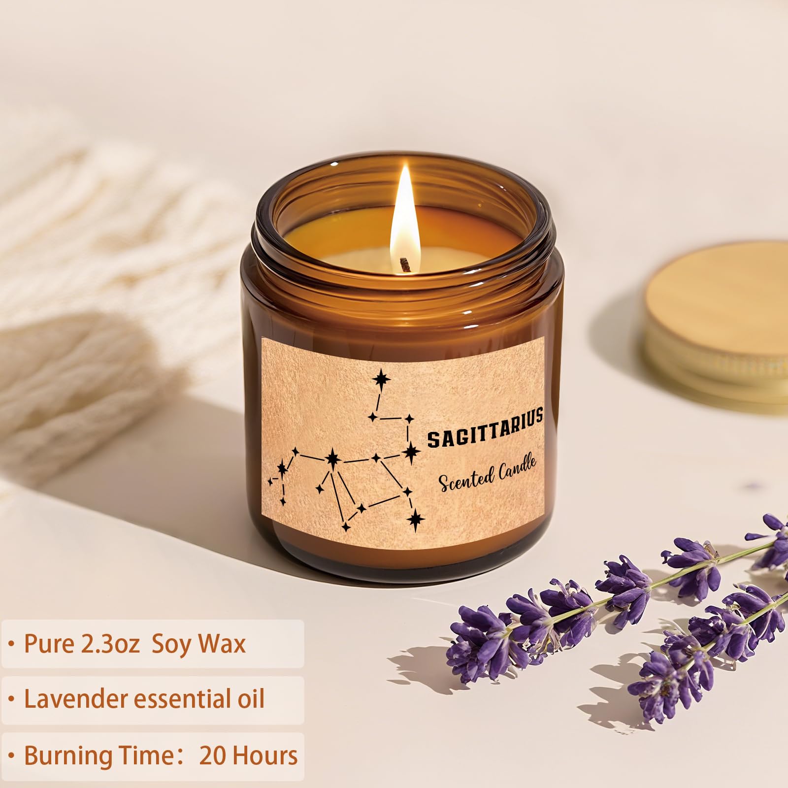 FatWongcoi scented lavender candle creates a calming ambience.
