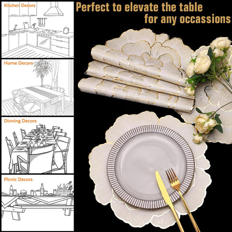 FAVE round placemats stacked neatly for compact storage