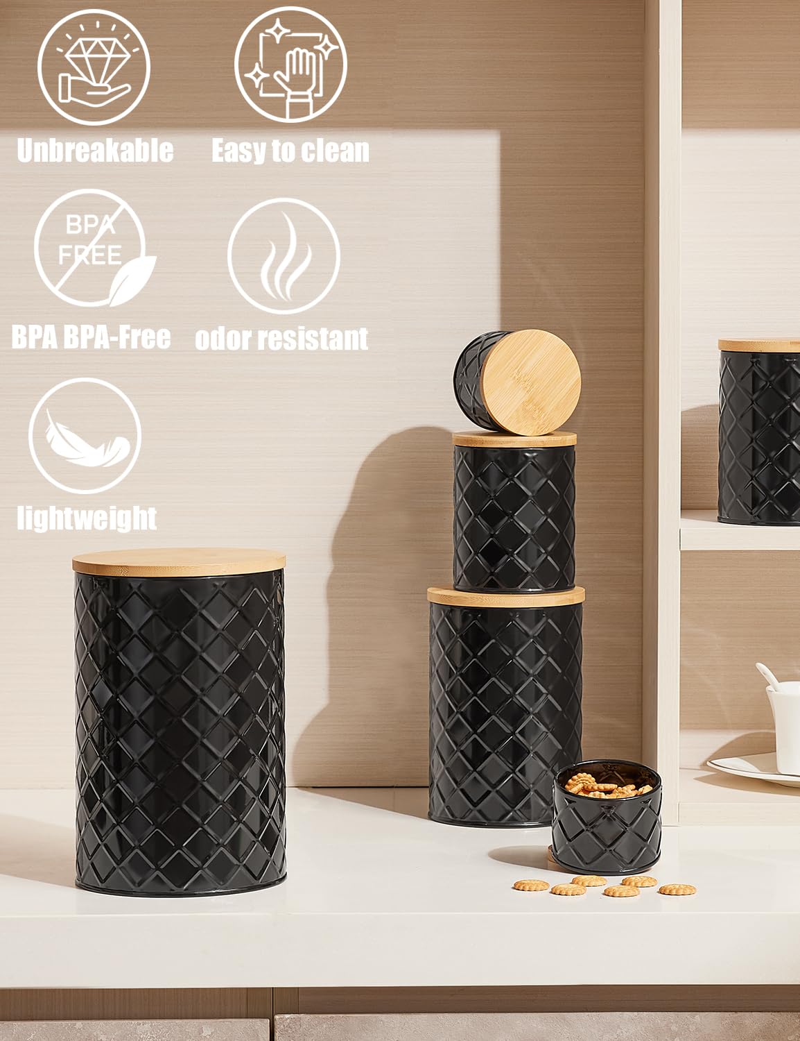 FavorFlavor nuts and spices storage jar for neat pantry organization.