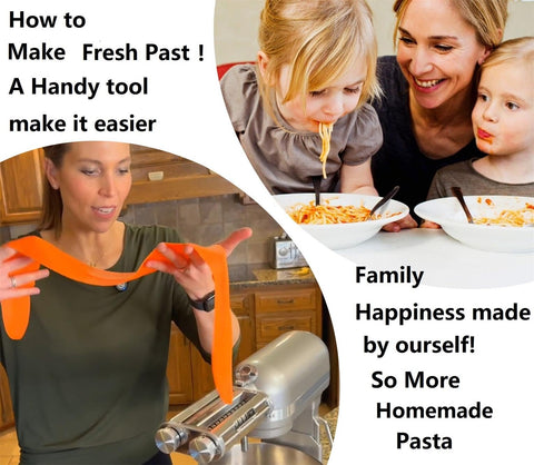 FavorKit 3in1 operation demonstrates rolling, cutting spaghetti and fettuccine in one pass.