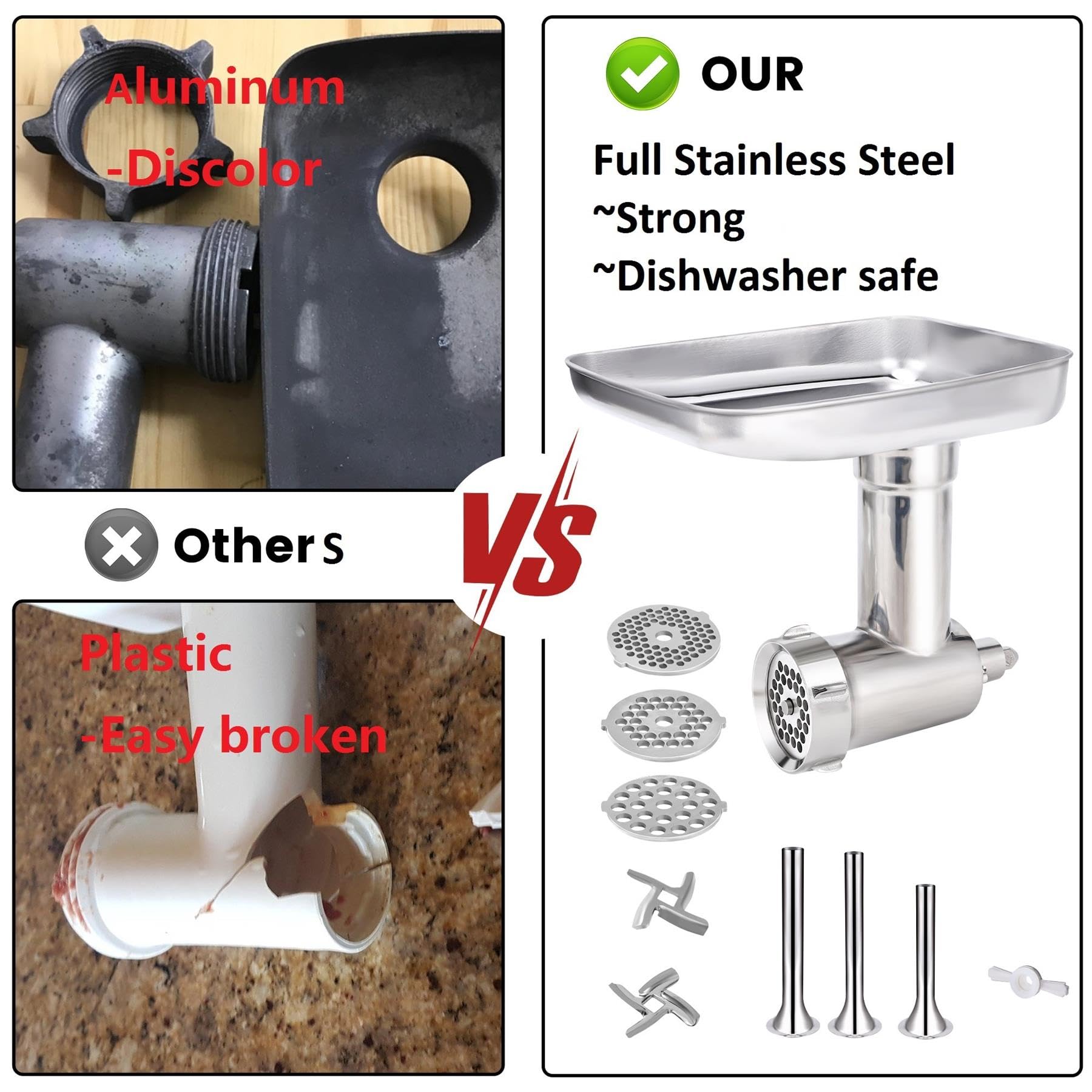 FavorKit includes two blades and three grinding plates for texture control.