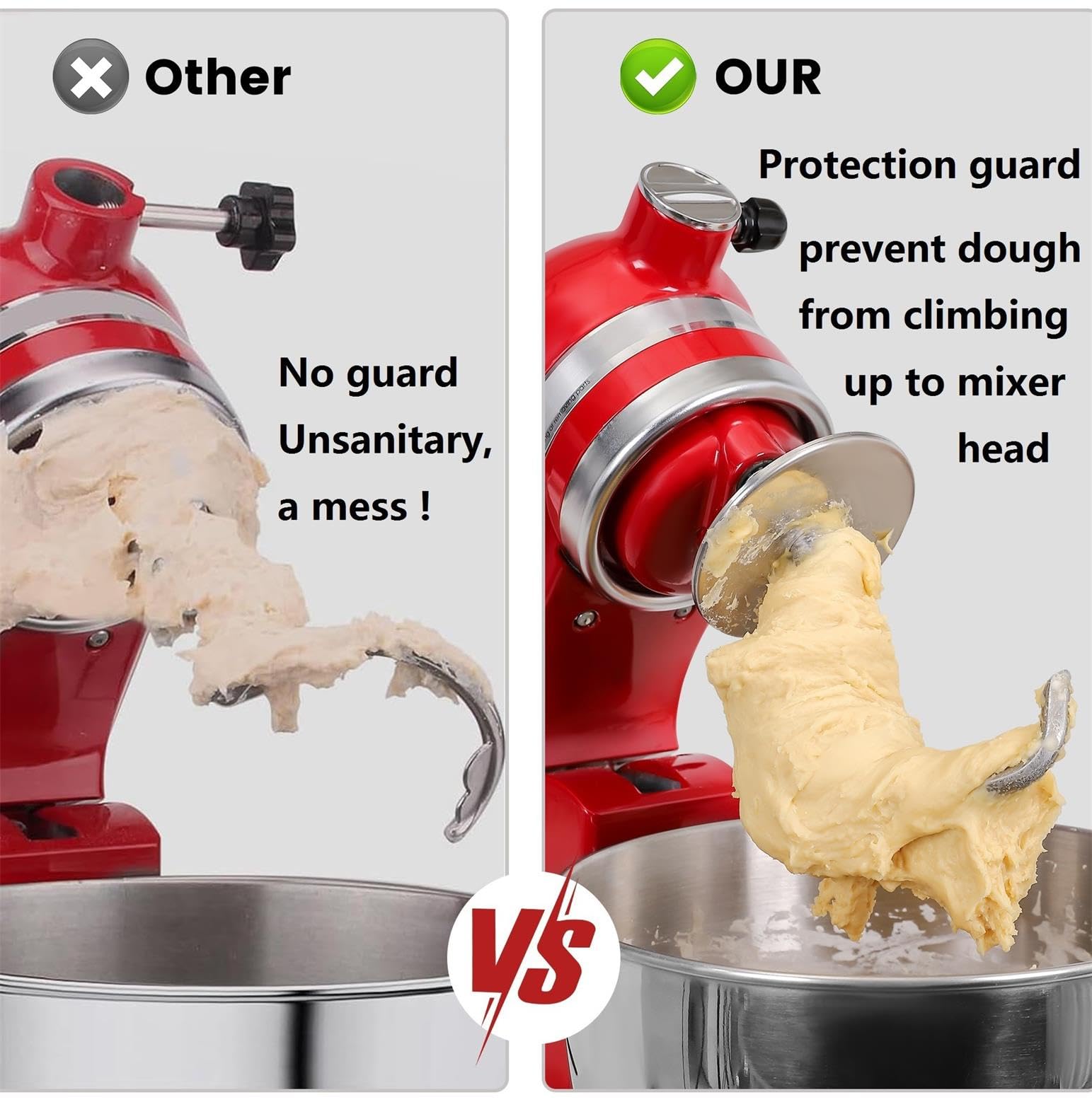FavorKit dough hook assembly on KitchenAid tilt-head shows seamless compatibility.