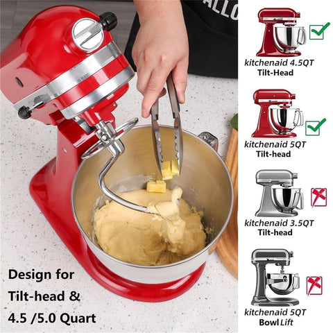 FavorKit guard prevents dough from climbing toward the mixer head during mixing.