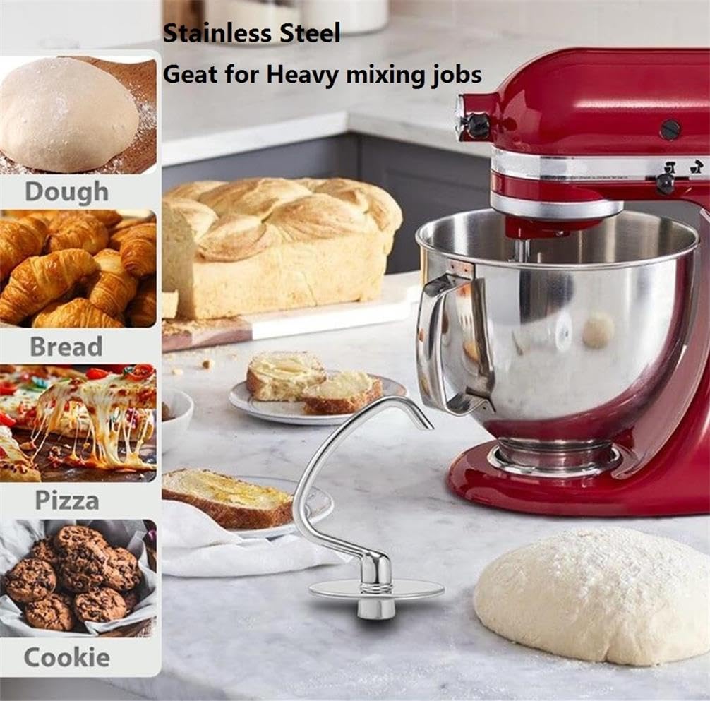 FavorKit dough hook in action kneads heavy dough smoothly and efficiently.