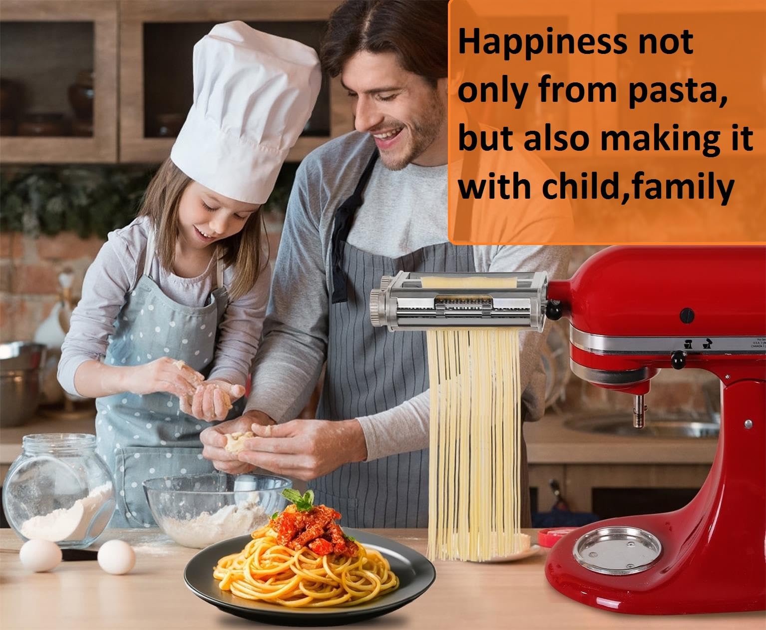 FavorKit fettuccine cutter action displays 6mm setting for broader ribbons.