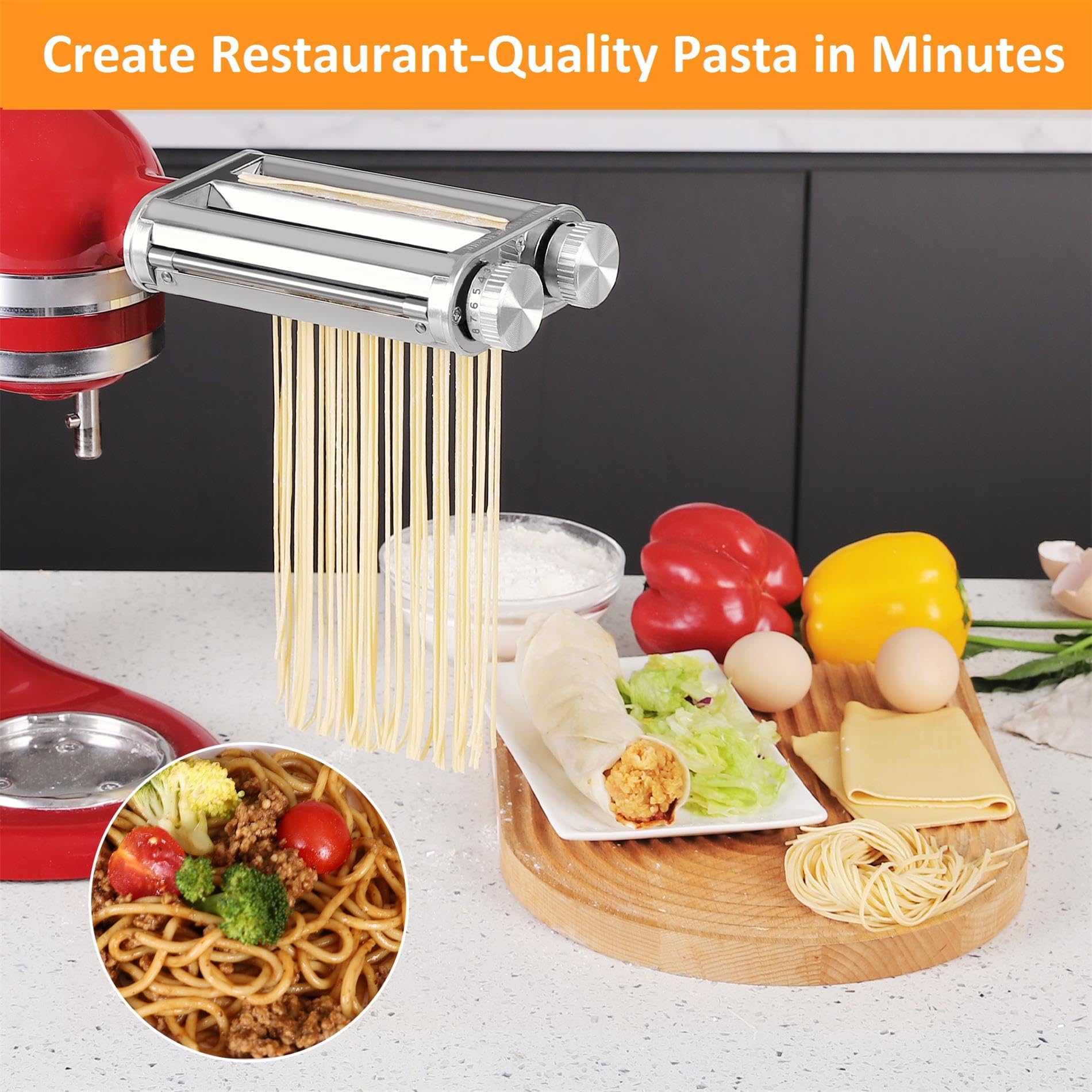 FavorKit fettuccine cutter yields restaurant-style ribbons at home