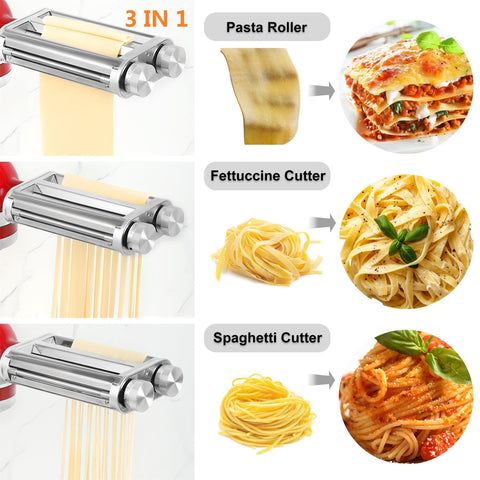 FavorKit pasta attachment side view highlights compact design reducing clutter in your kitchen.