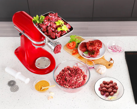 Sausage stuffing plate with FavorKit for neat, even fillings.