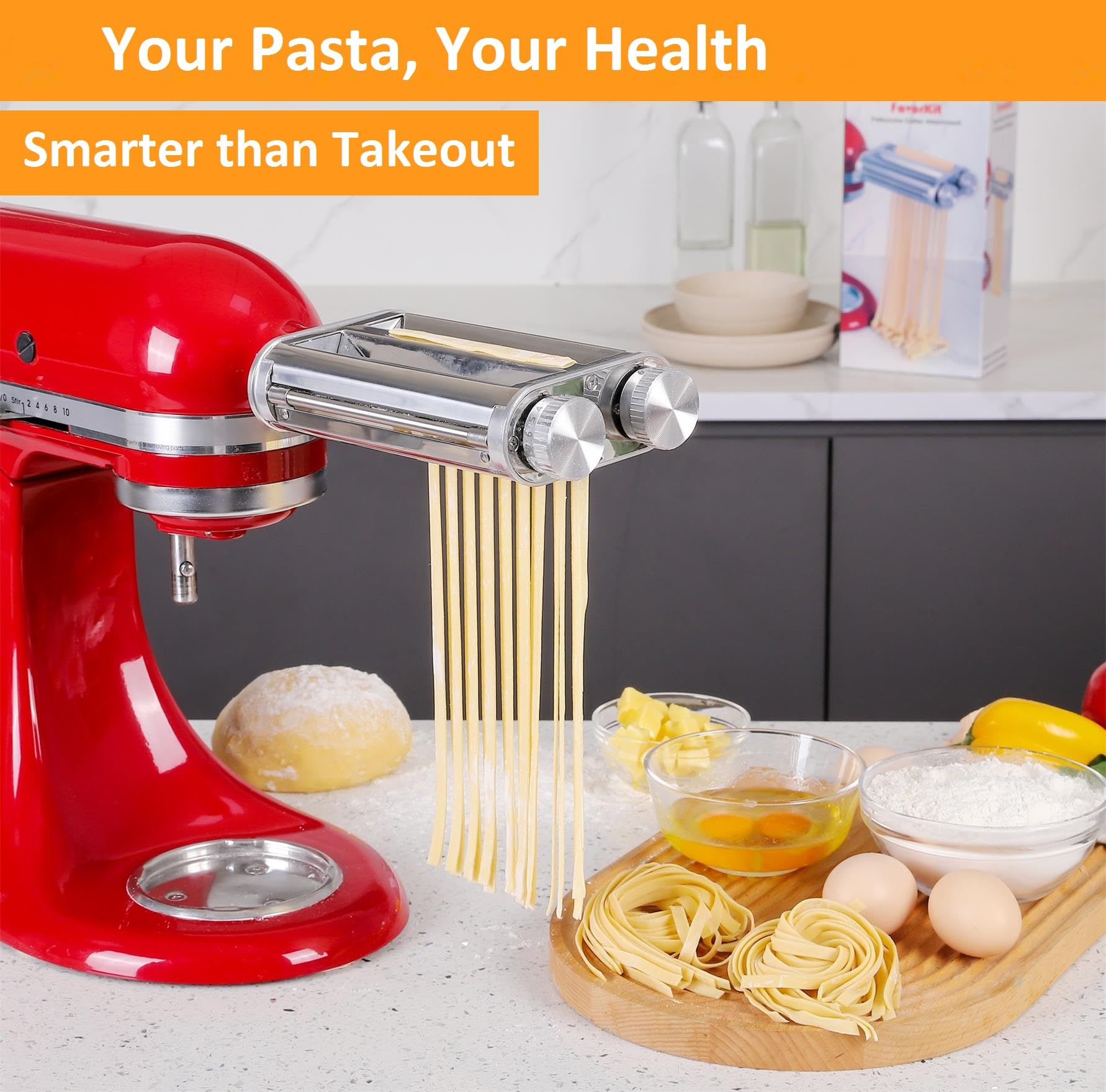 FavorKit sturdy metal construction ensures durable, stable pasta attachments
