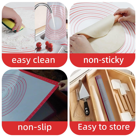 FAVXD multi use pastry mat supports rolling fondant and pizza prep