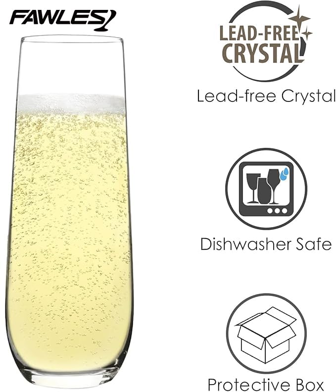 FAWLES dishwasher-safe crystal glasses simplify cleanup after parties.