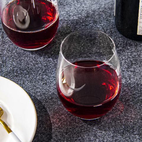 FAWLES elegant stemless glasses offer comfortable hand feel and balance.