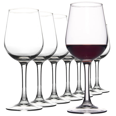 FAWLES fully tempered wine glasses set—complete eight-piece collection for everyday durability.