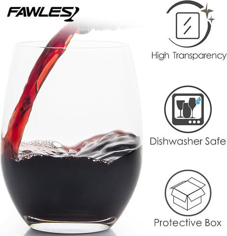 FAWLES no-stem design reduces tipping risk and fits everyday use.