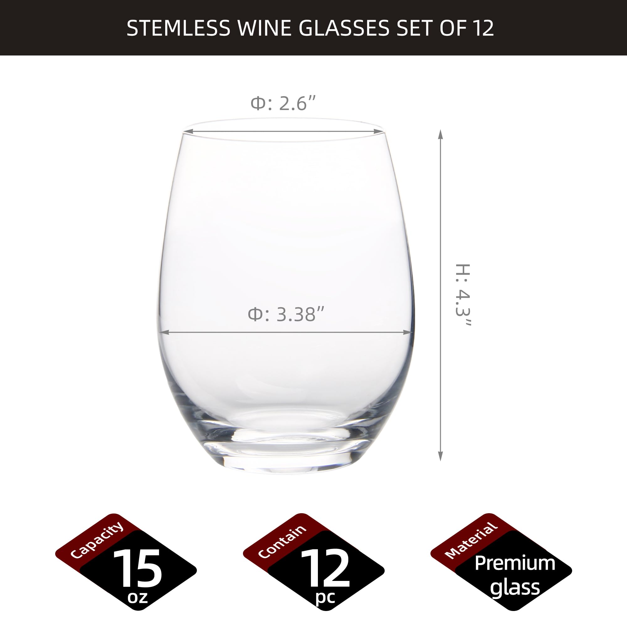 FAWLES clear crystal stemless glasses showcasing sparkling clarity and modern lines.