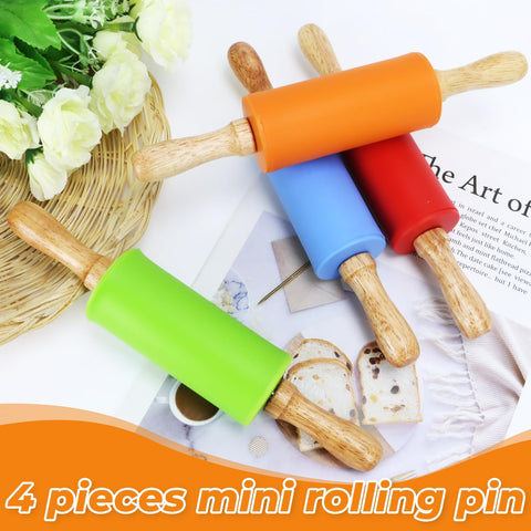 Faxco blue mini rolling pin for kids, perfect for child kitchen playtime.