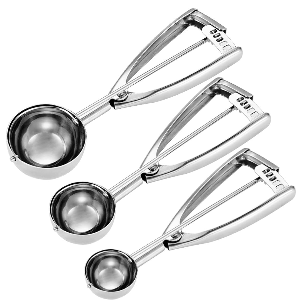 Fayomir three-piece cookie scoop set for precise portions