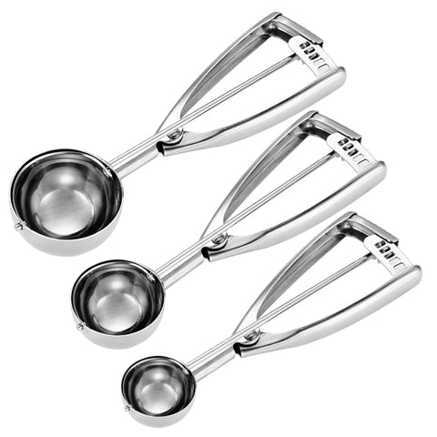 Fayomir three-piece cookie scoop set for precise portions