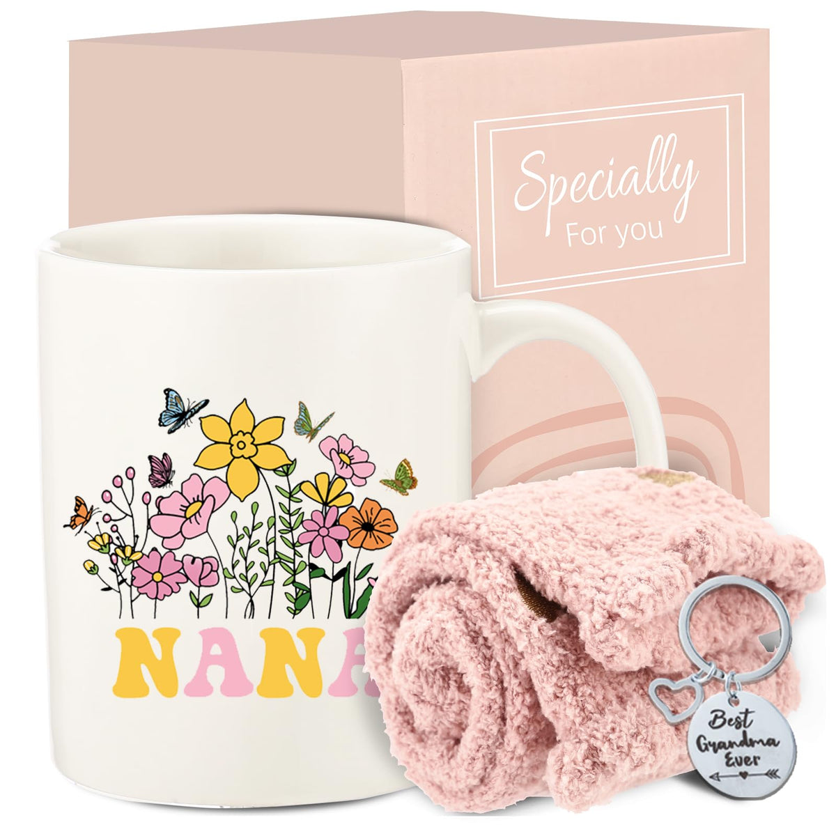fcaylo Nana mug 11oz with floral pattern for a cozy morning coffee