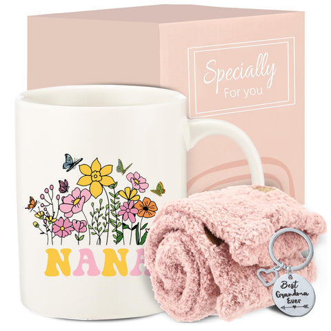fcaylo Nana mug 11oz with floral pattern for a cozy morning coffee